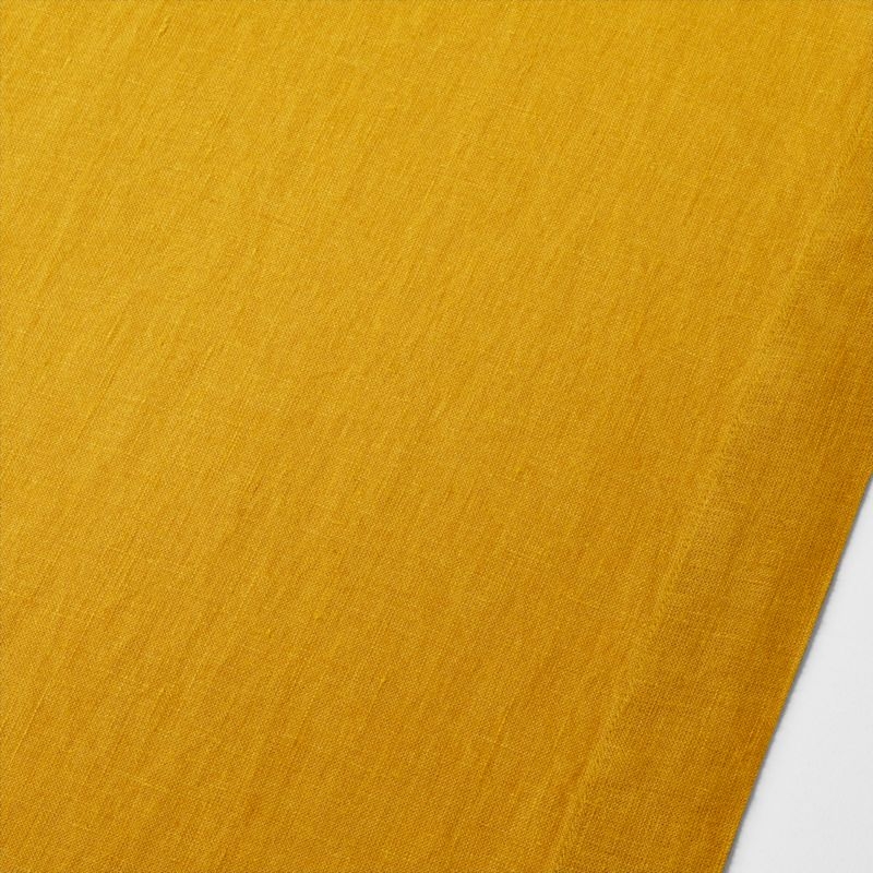 Marin 120" Saffron Yellow EUROPEAN FLAX ™-Certified Linen Table Runner - Image 1