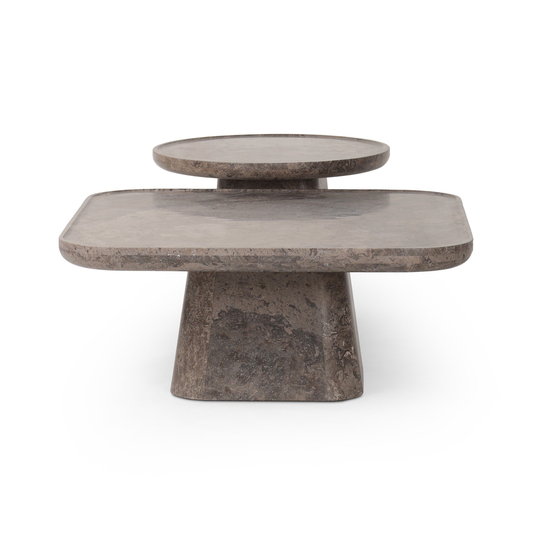 Zane Coffee Table Set - Warm Grey Marble - Image 2