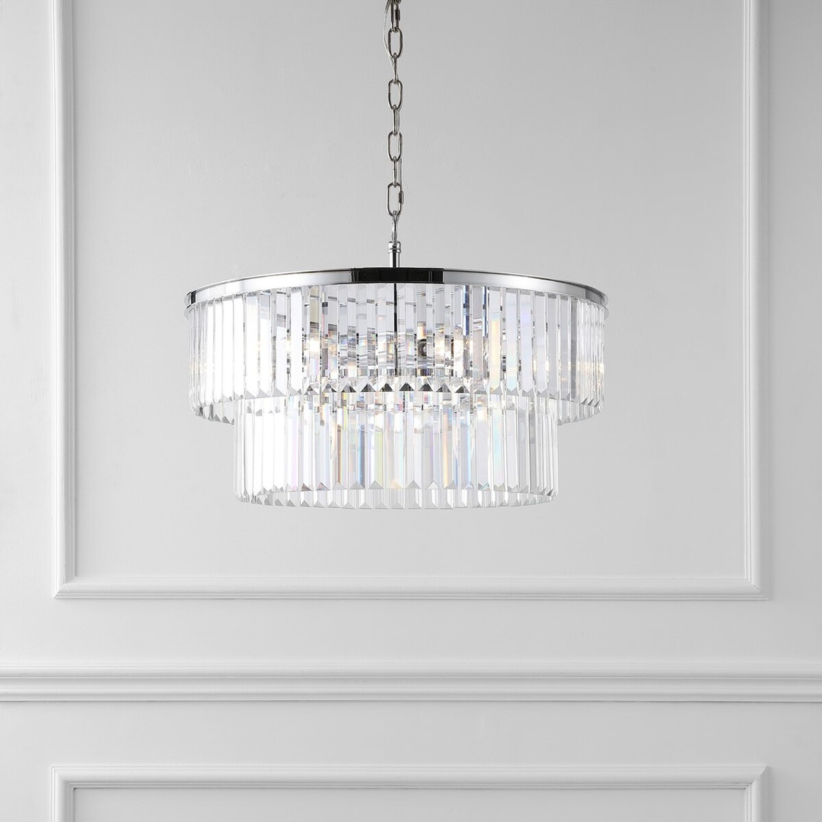 Karissa 2 Tier Chandelier - Chrome - Safavieh - Image 2