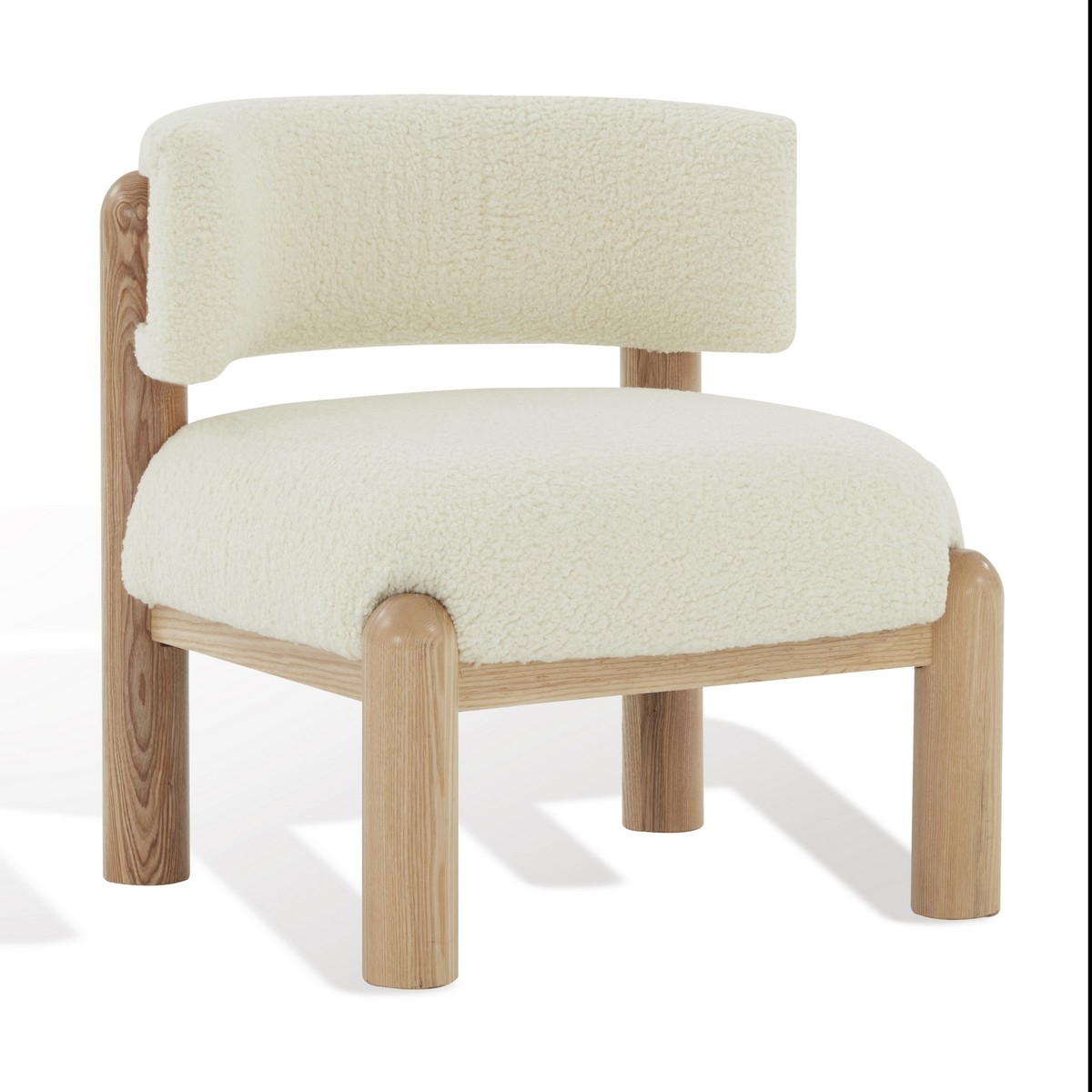 Rosabryna Faux Shearling Accent Chair - Ivory/Natural - Image 3