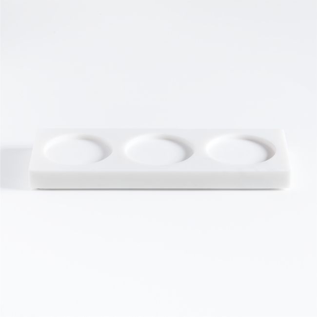 White Marble 3-Slot Caddy - Image 0