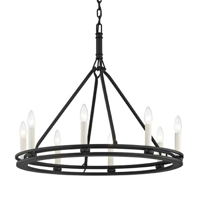 Lyford 8-Light Candle Style Wagon Wheel Chandelier - Image 0