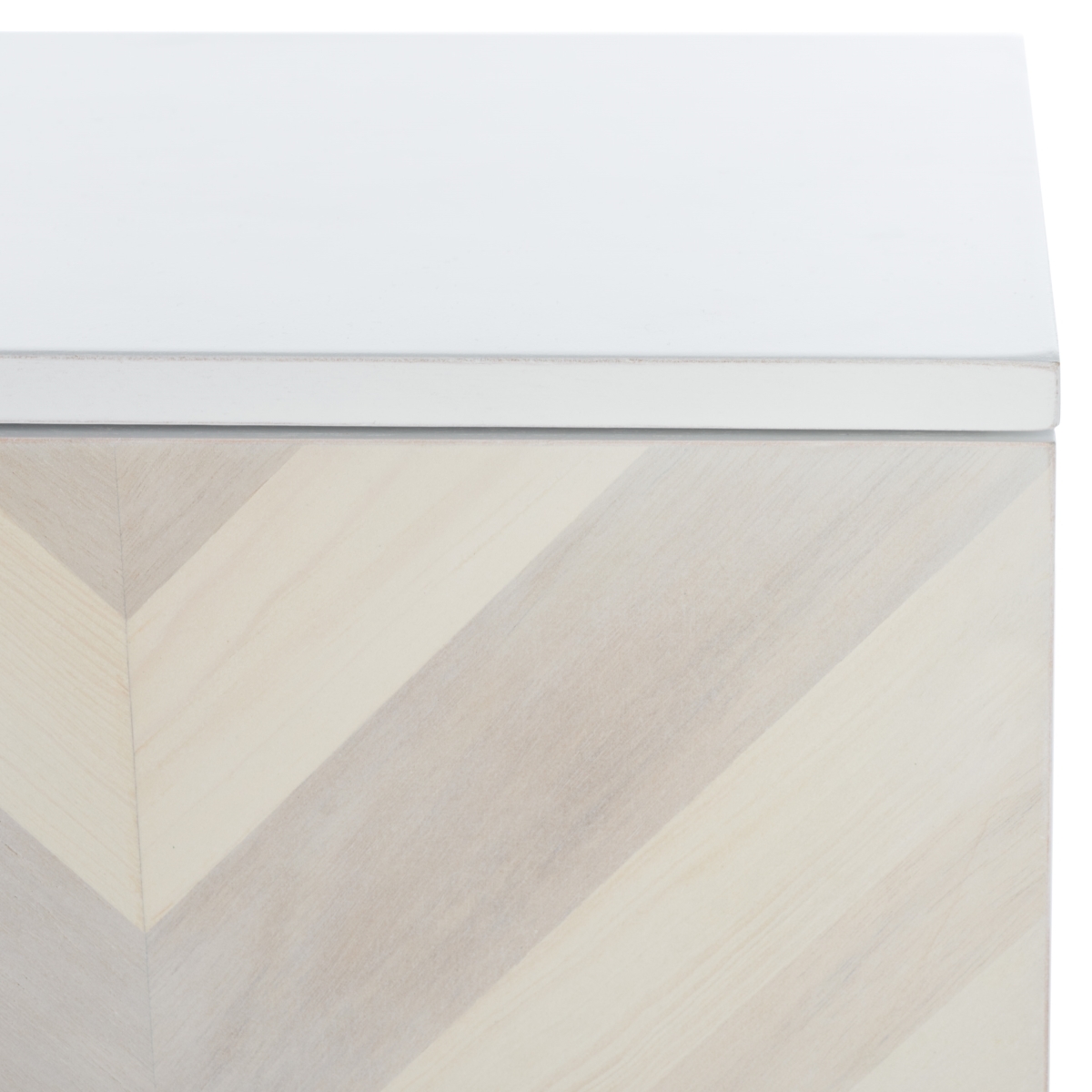 Tay 2 Shelf Pattern Media Stand - White Washed - Safavieh - Image 2