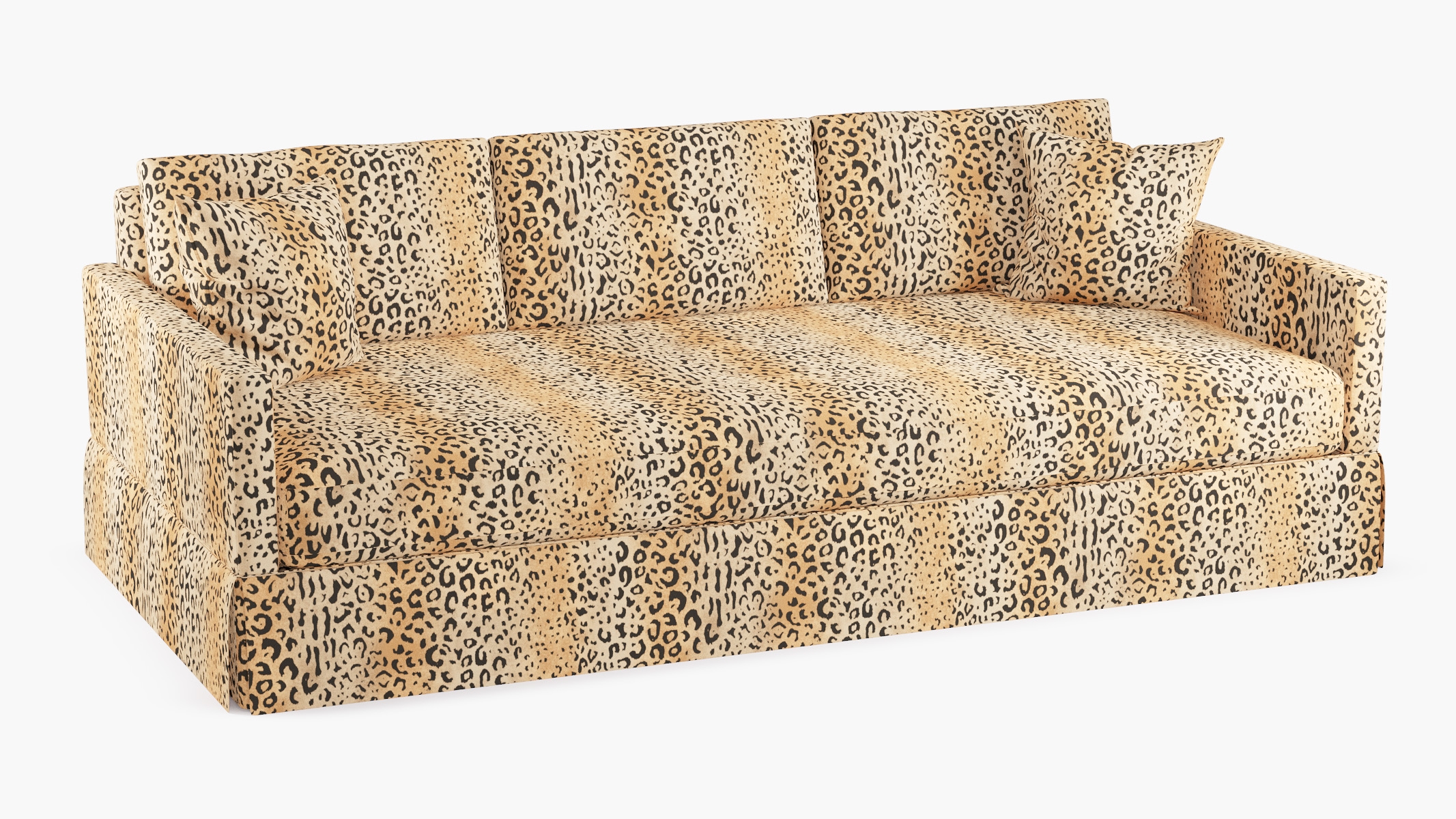 Skirted Track Arm Sofa, Leopard, Extra Deep (43") - Image 1