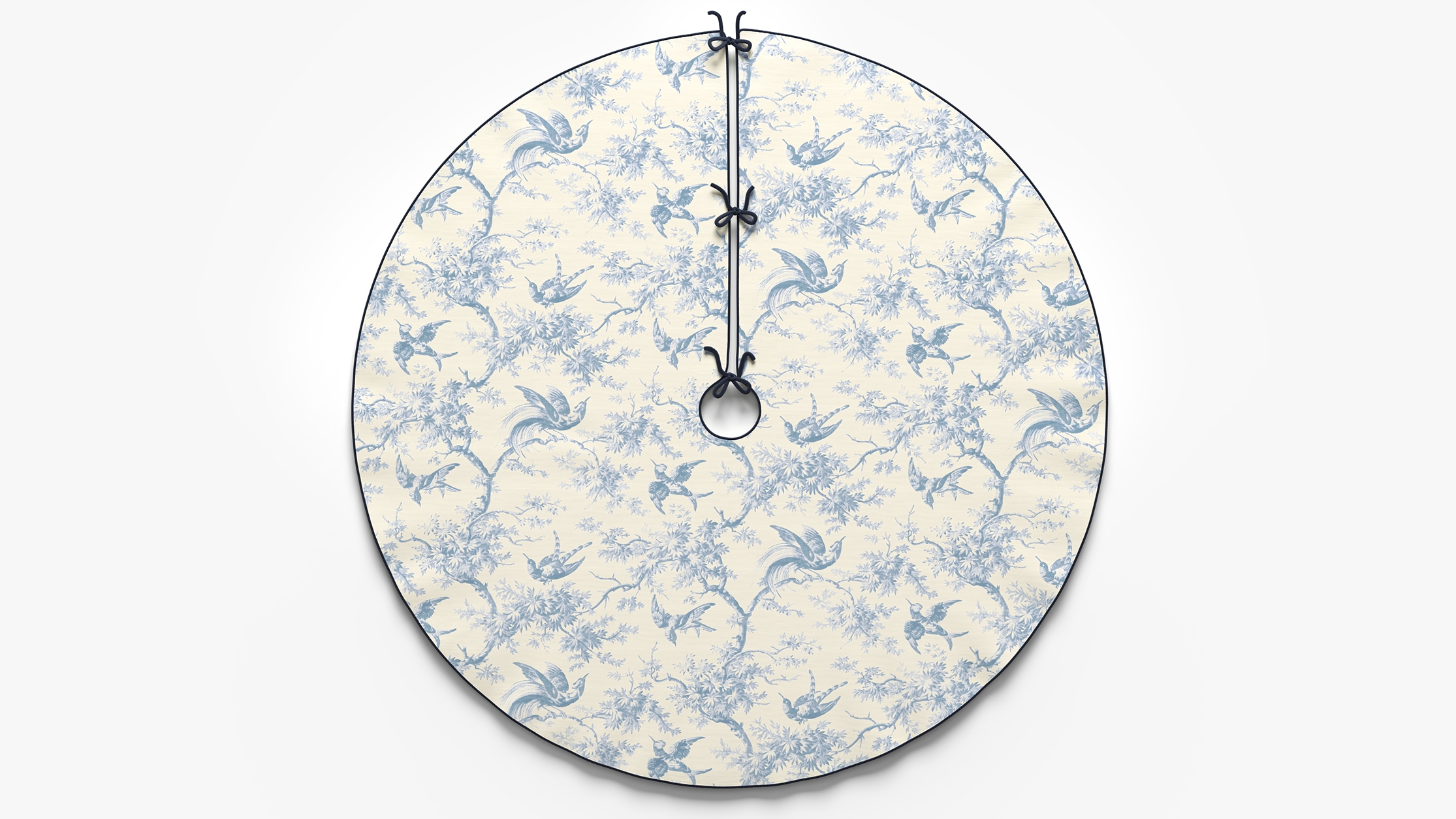 Printed Tree Skirt, Blue Swallows - Image 0