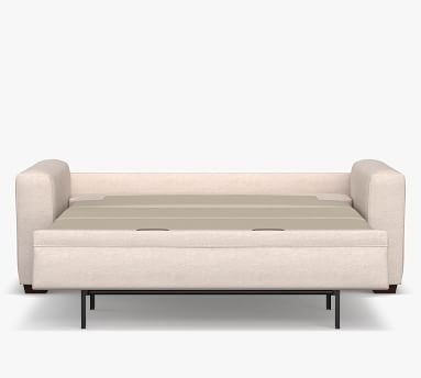 Pearce Square Arm Upholstered Deluxe Sleeper Sofa, Polyester Wrapped Cushions, Performance Everydaylinen(TM) Oatmeal - Image 1