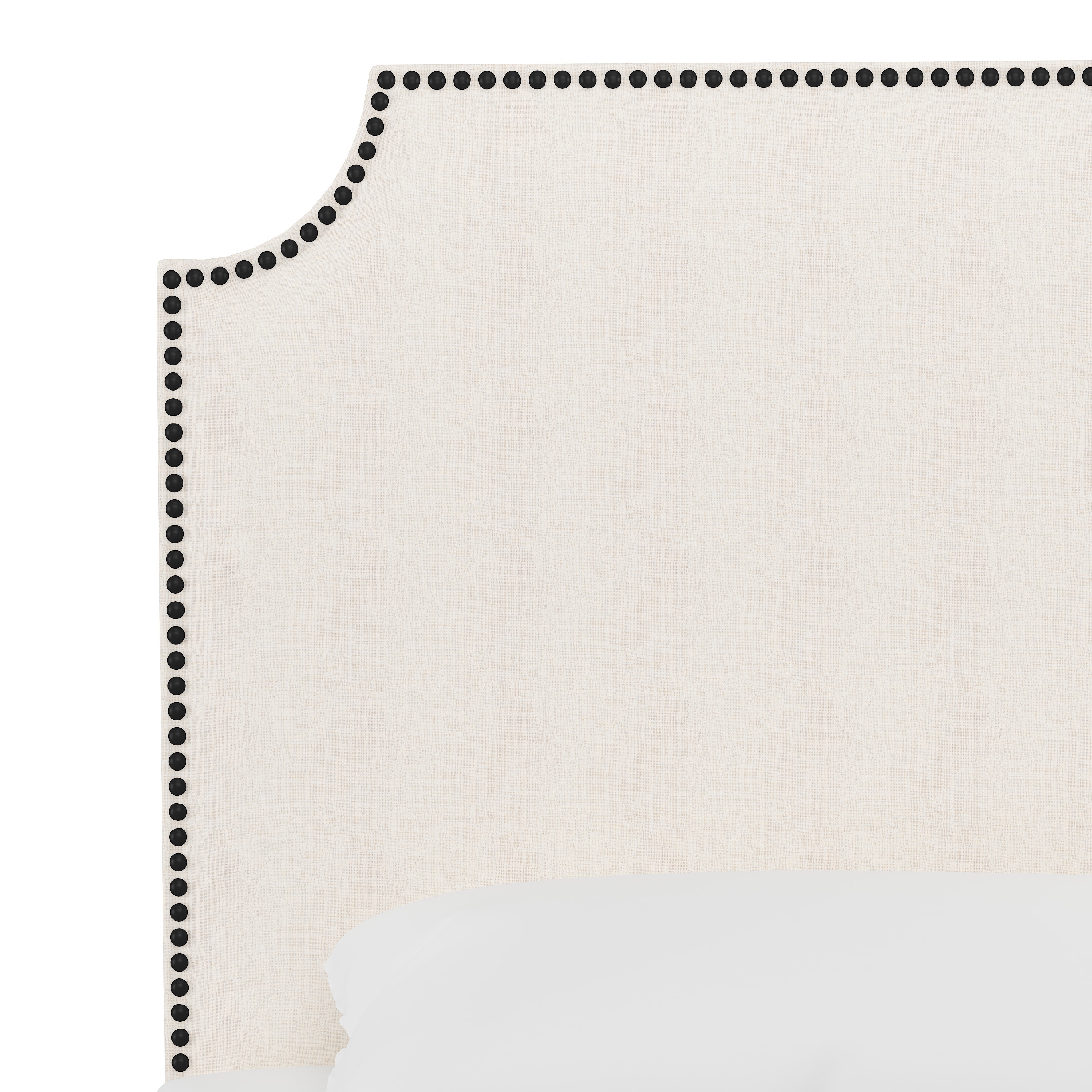 Hudson Bed, Full, White, Black Nailheads - Image 3