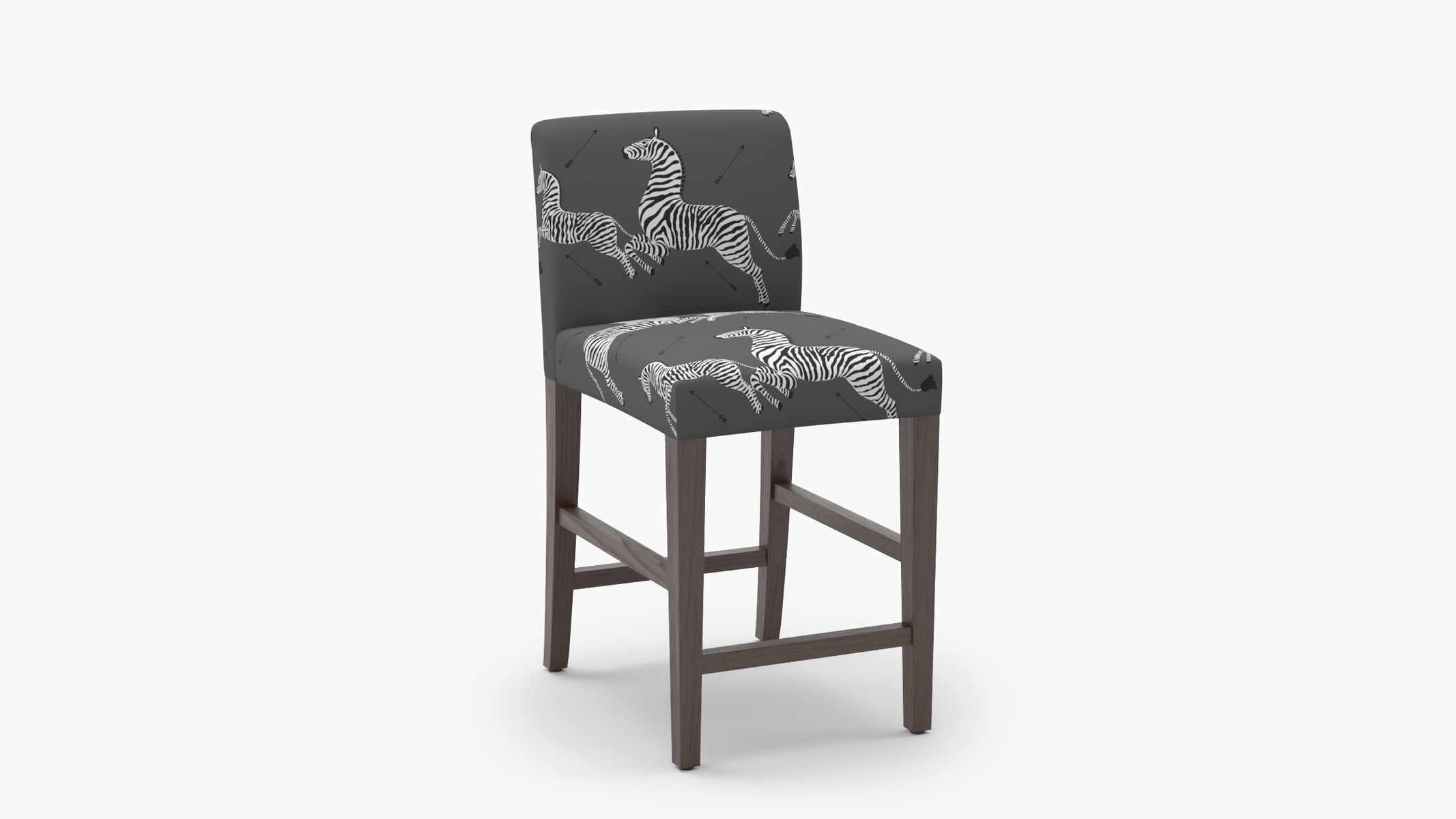 Signature Dining Counter Stool, Slate Zebra, Espresso Square Tapered Leg - Image 1