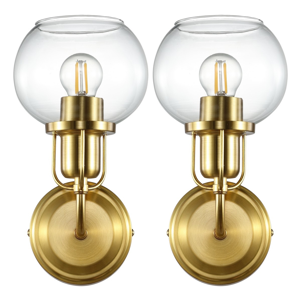 Huron 6.25" Wall Sconce - Brass / Clear - Safavieh - Image 2