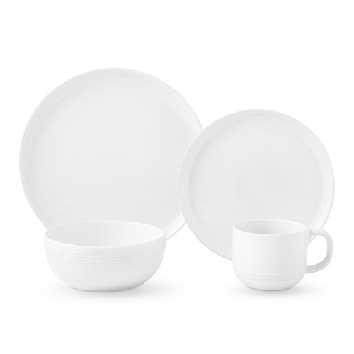 Le Creuset San Francisco Coupe 16-Piece Dinnerware Set with Cereal Bowl, White - Image 0