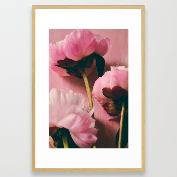Pink Peony Love Framed Art Print by Olivia Joy St.claire - Cozy Home Decor, - Conservation Natural - LARGE (Gallery)-26x38 - Image 0