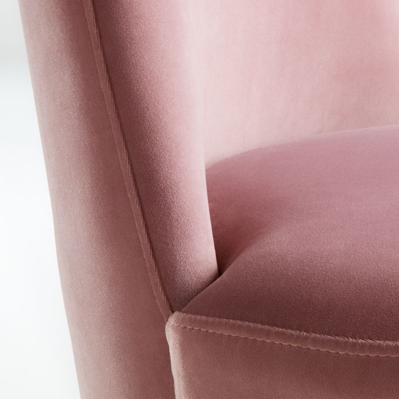 Ofelia Dusty Pink Velvet Swivel Dining Chair - Image 3