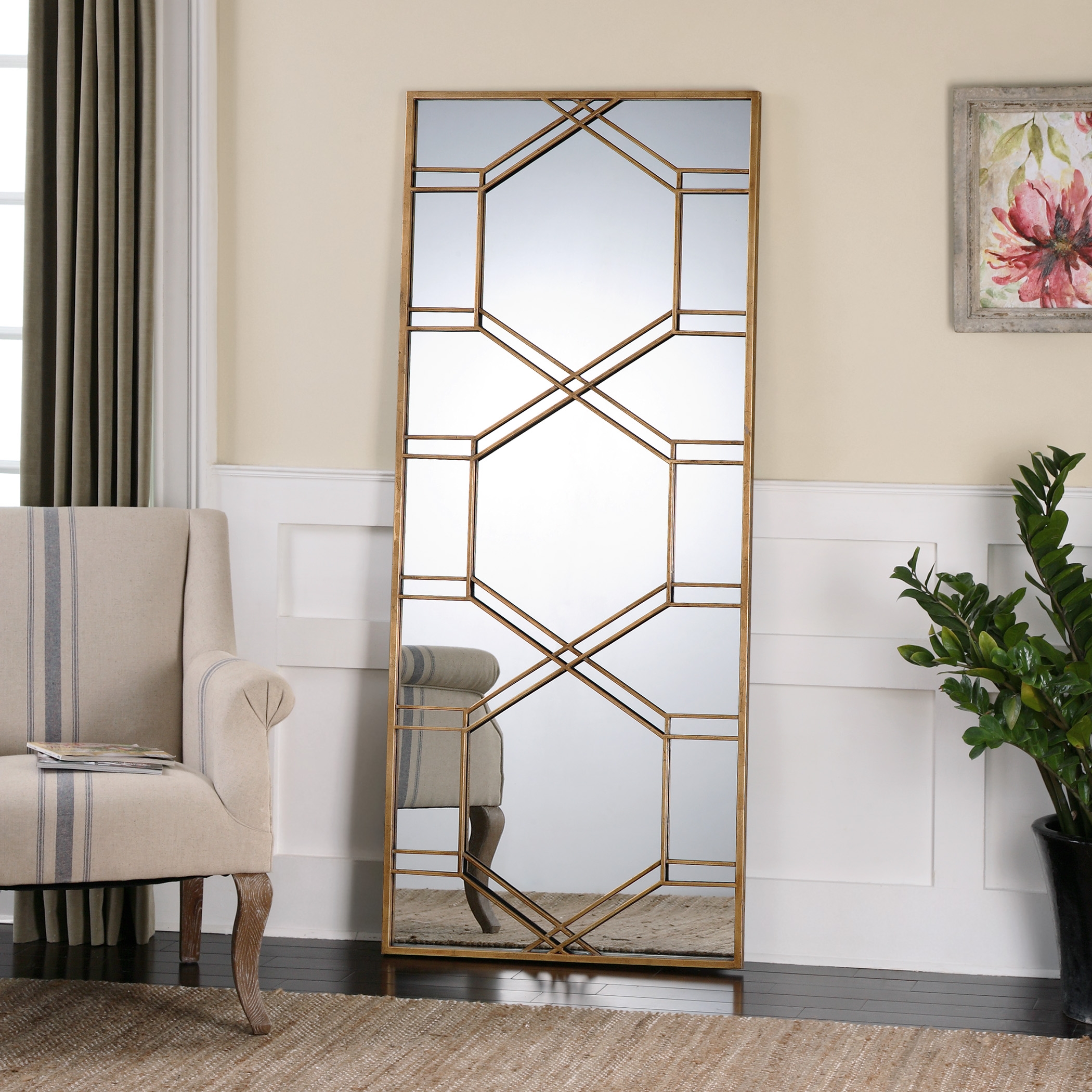Kennis Gold Leaf Leaner Mirror - Image 1