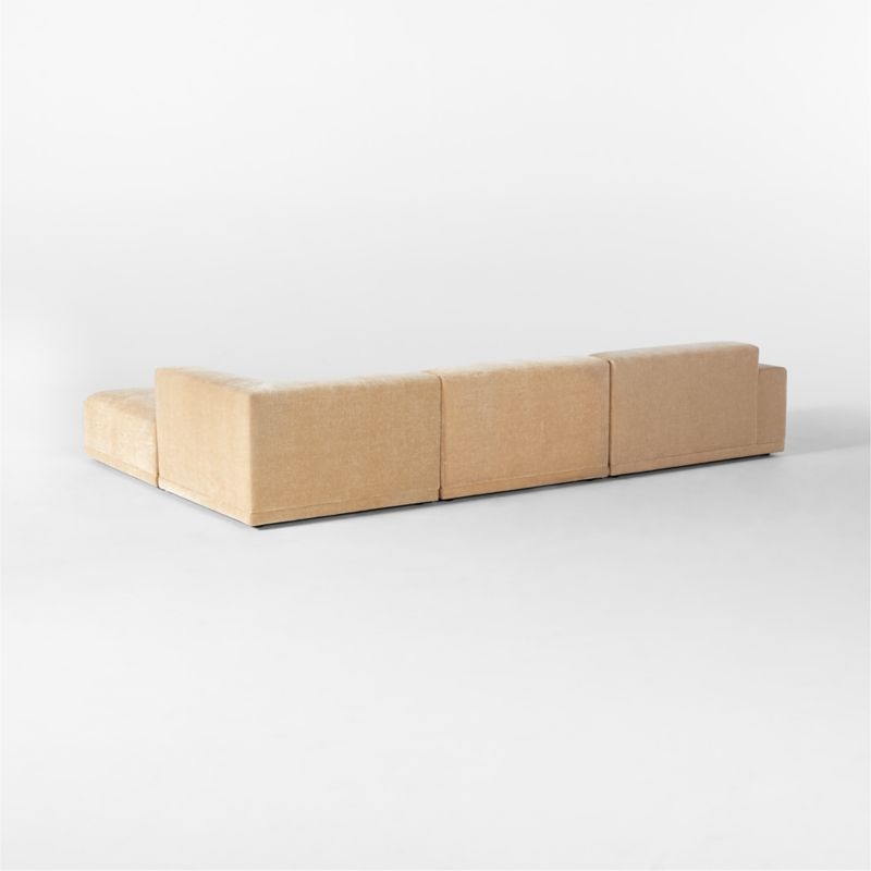 Faible 4-Piece Wheat Performance Velvet Deep Depth Sectional Sofa with Left-Arm - Image 2