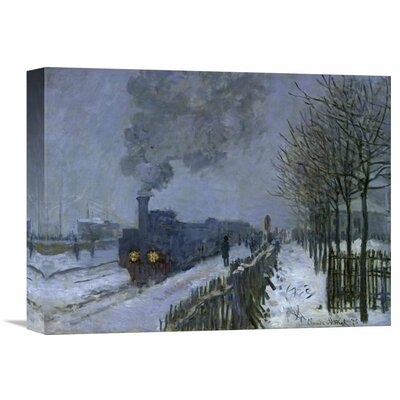 'Train in the Snow, 1875' by Claude Monet Painting Print on Wrapped Canvas - Image 0