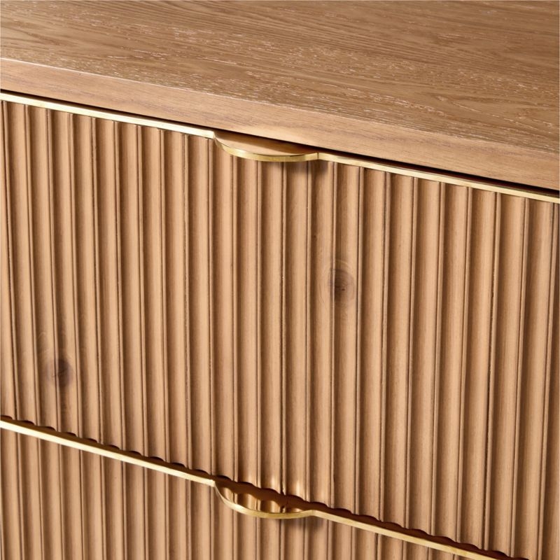 Davison 69" Fluted Oak 4-Drawer Dresser - Image 5