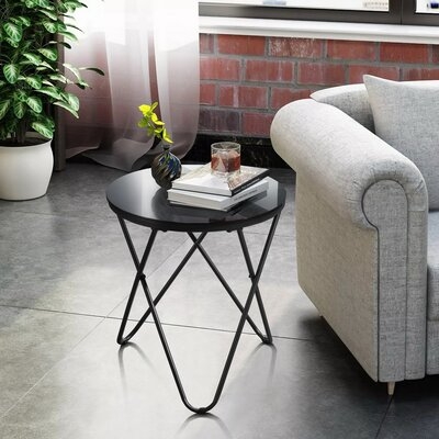 Prins Glass Top Cross Legs End Table - Image 0