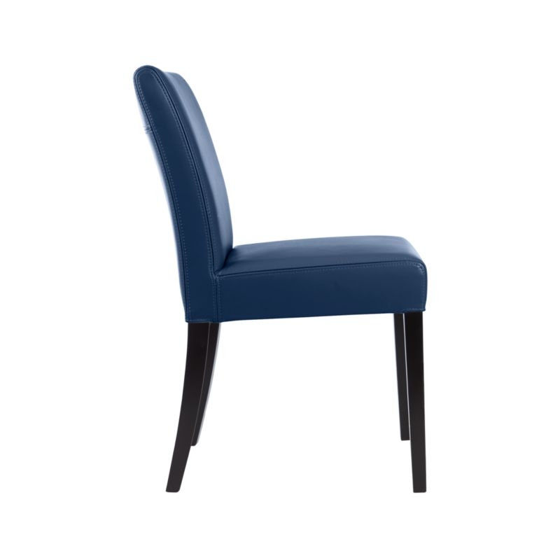 Lowe Navy Leather Dining Chair with Ebony Wood Legs - Image 7