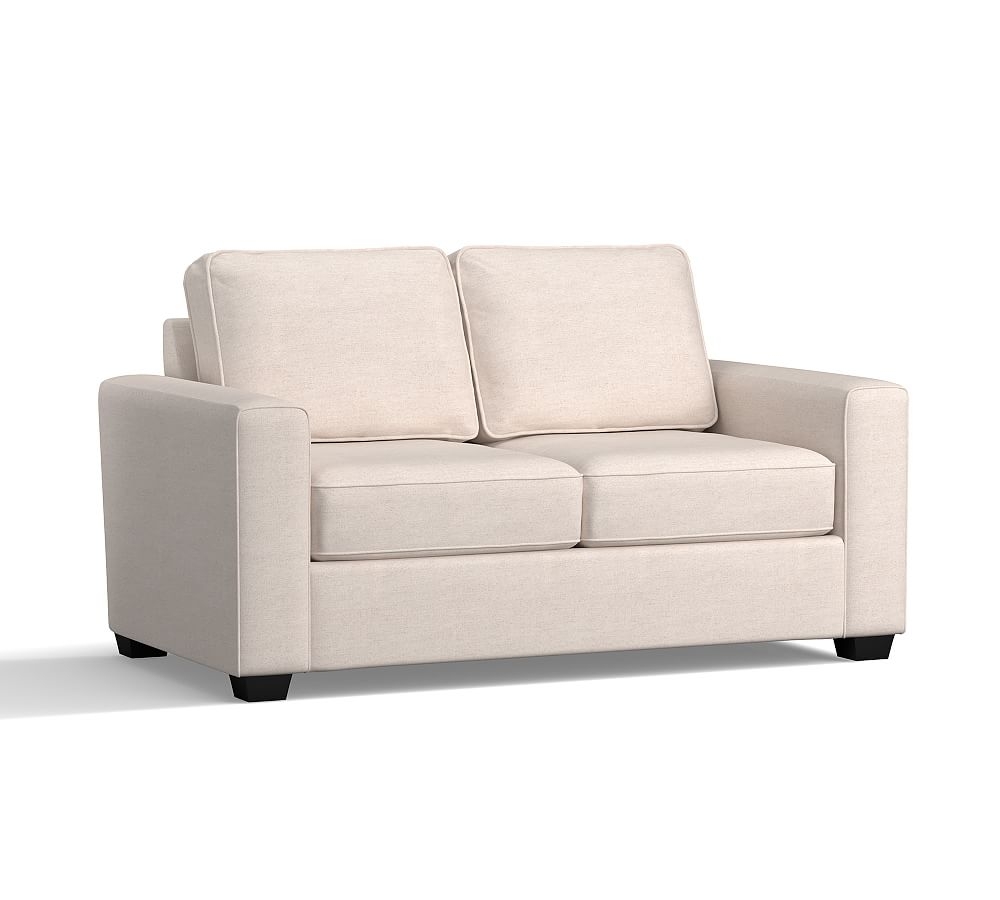 Soma Fremont Square Arm Upholstered Grand Sofa 81", Polyester Wrapped Cushions, Park Weave Ivory - Image 1