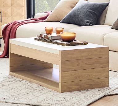 Pacific Marble Coffee Table, Natural Oak - Image 0