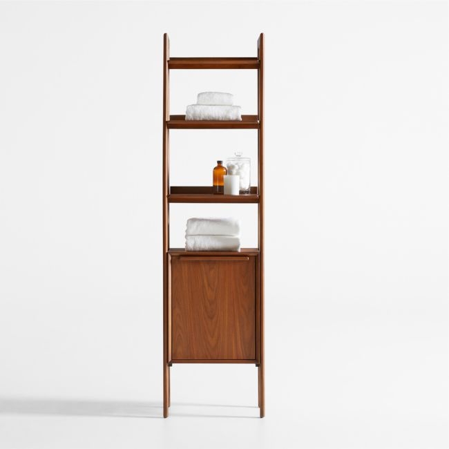 Tate Walnut Wood Bathroom Storage Tower - Image 0