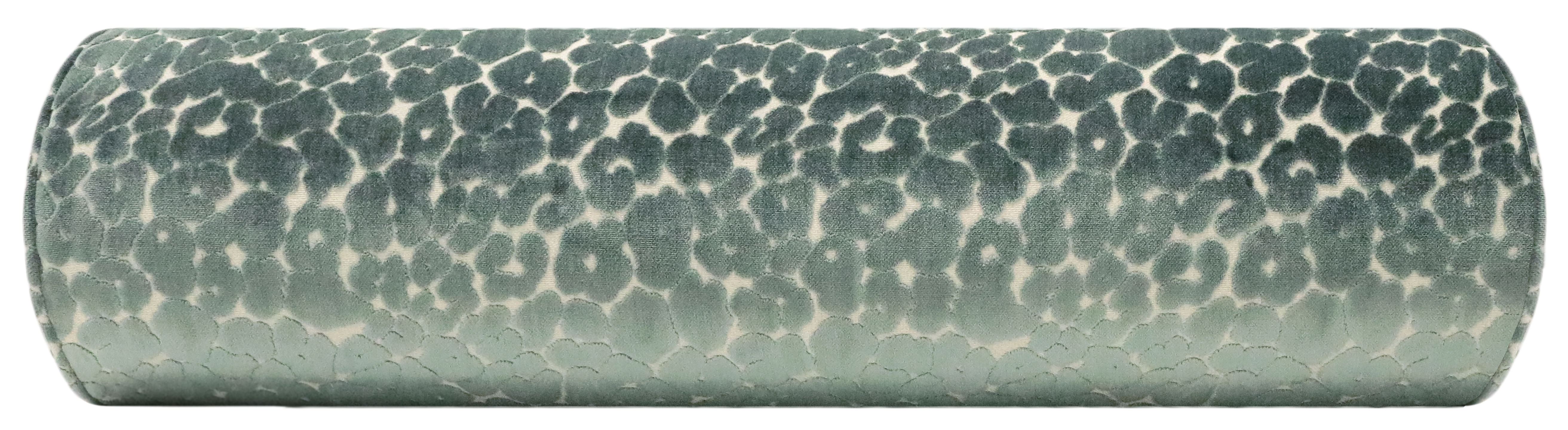 THE BOLSTER :: LEOPARD CUT VELVET // TURKISH BLUE - QUEEN // 9" X 36" - Image 1