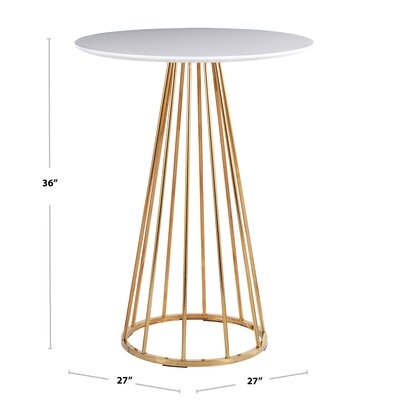 Canary Contemporary/glam Counter Table In Gold Steel And Black Wood By Mercer41 - Image 0