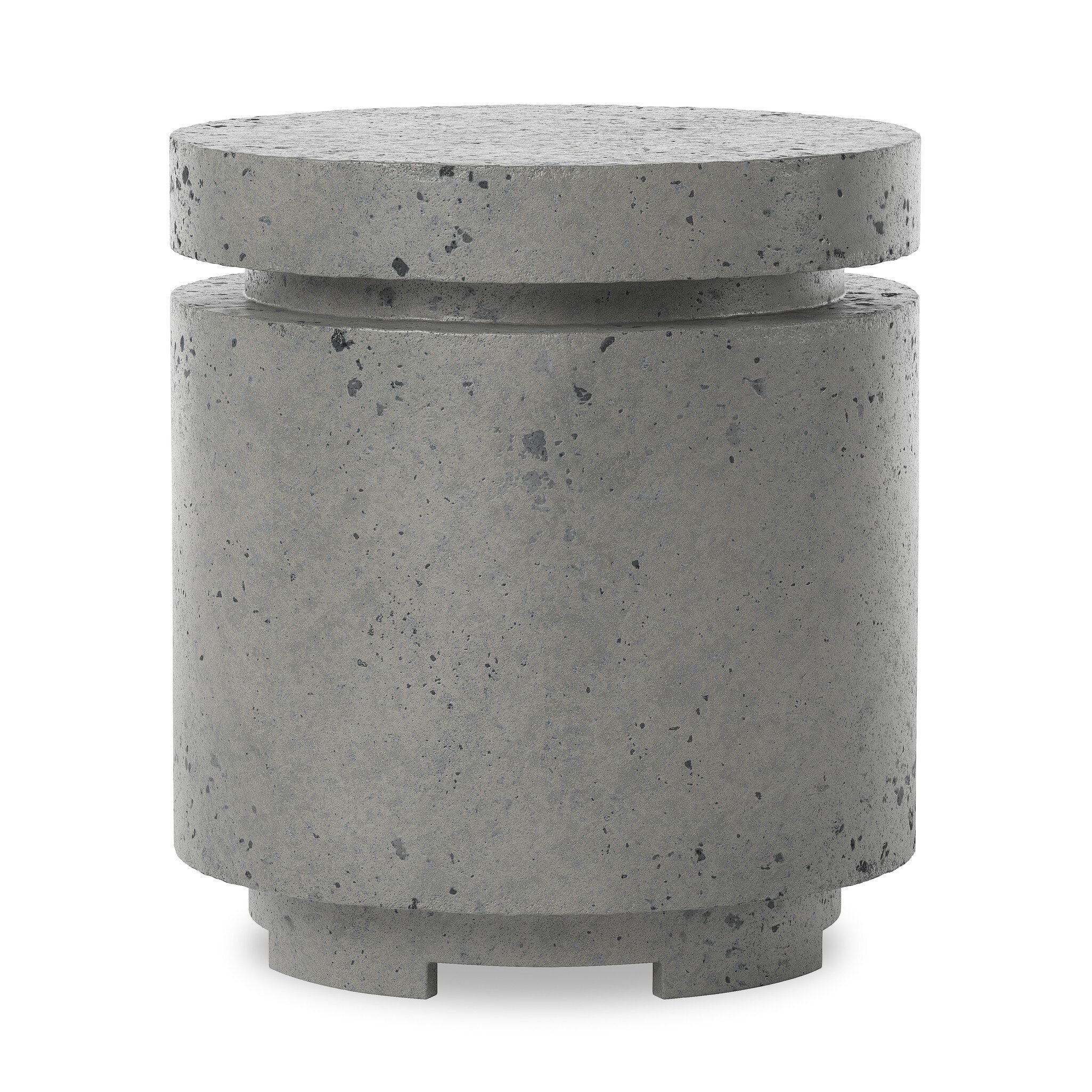 Higgins Outdoor Round Propane Enclosure - Pewter Concrete - Image 2