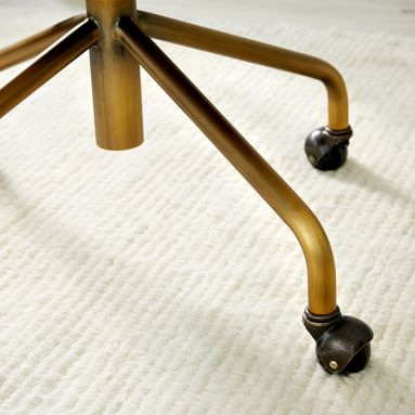 Andie Swivel Desk Chair, Performance Everyday Velvet Ivory - Image 2