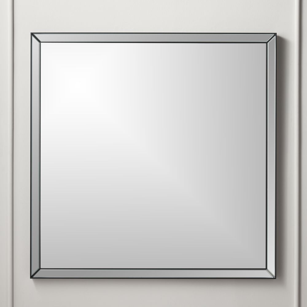 Bisel Beveled Square Mirror Black 36" - Image 0