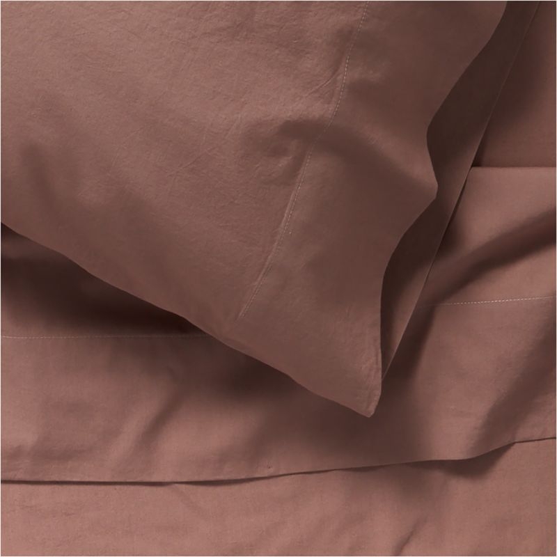 Cozy Cloud Moody Mauve Washed Organic Cotton Kids Pillowcase - Image 1