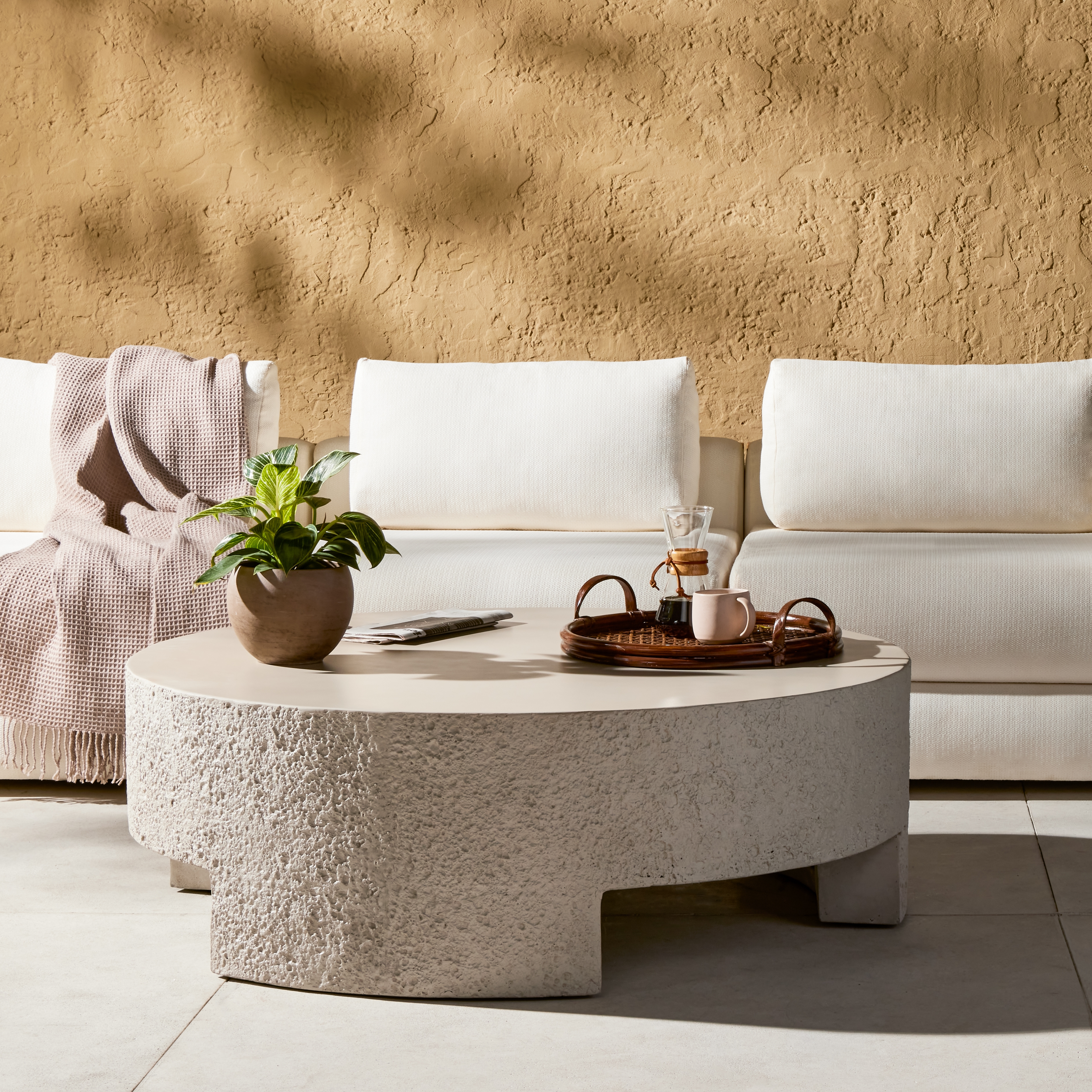 Kember Outdoor Coffee Table - Matte Stone - Image 12