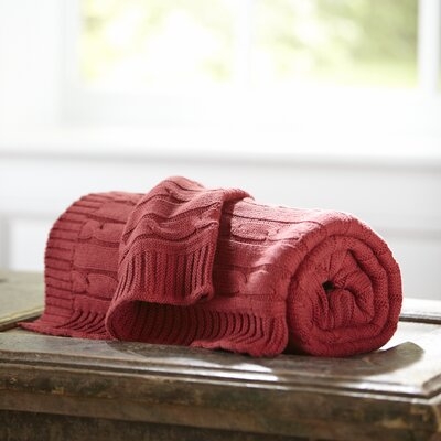 100% Cotton Cable Knit Blanket - Image 1