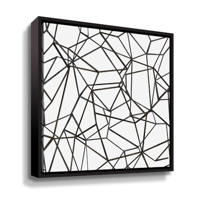Succulent Pattern BW Gallery Wrapped Floater-Framed Canvas - Image 0