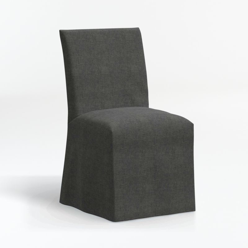 Addison Charcoal  Slipcover Dining Chair - Image 1