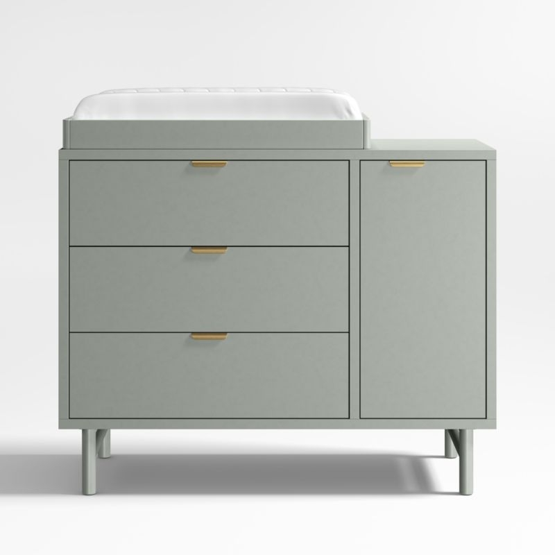 Classic Laurel Green Baby Changing Table Topper - Image 1