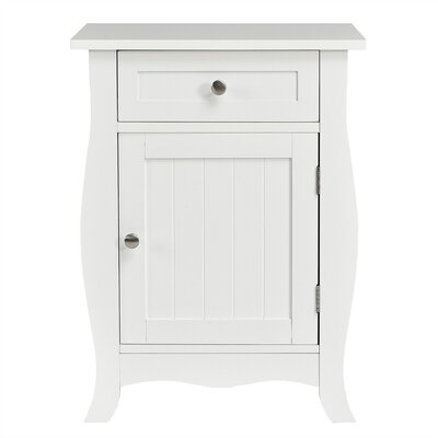 Red Barrel Studio® Accent End Table With Drawer Storage Cabinet Wooden Nightstand White - Image 0