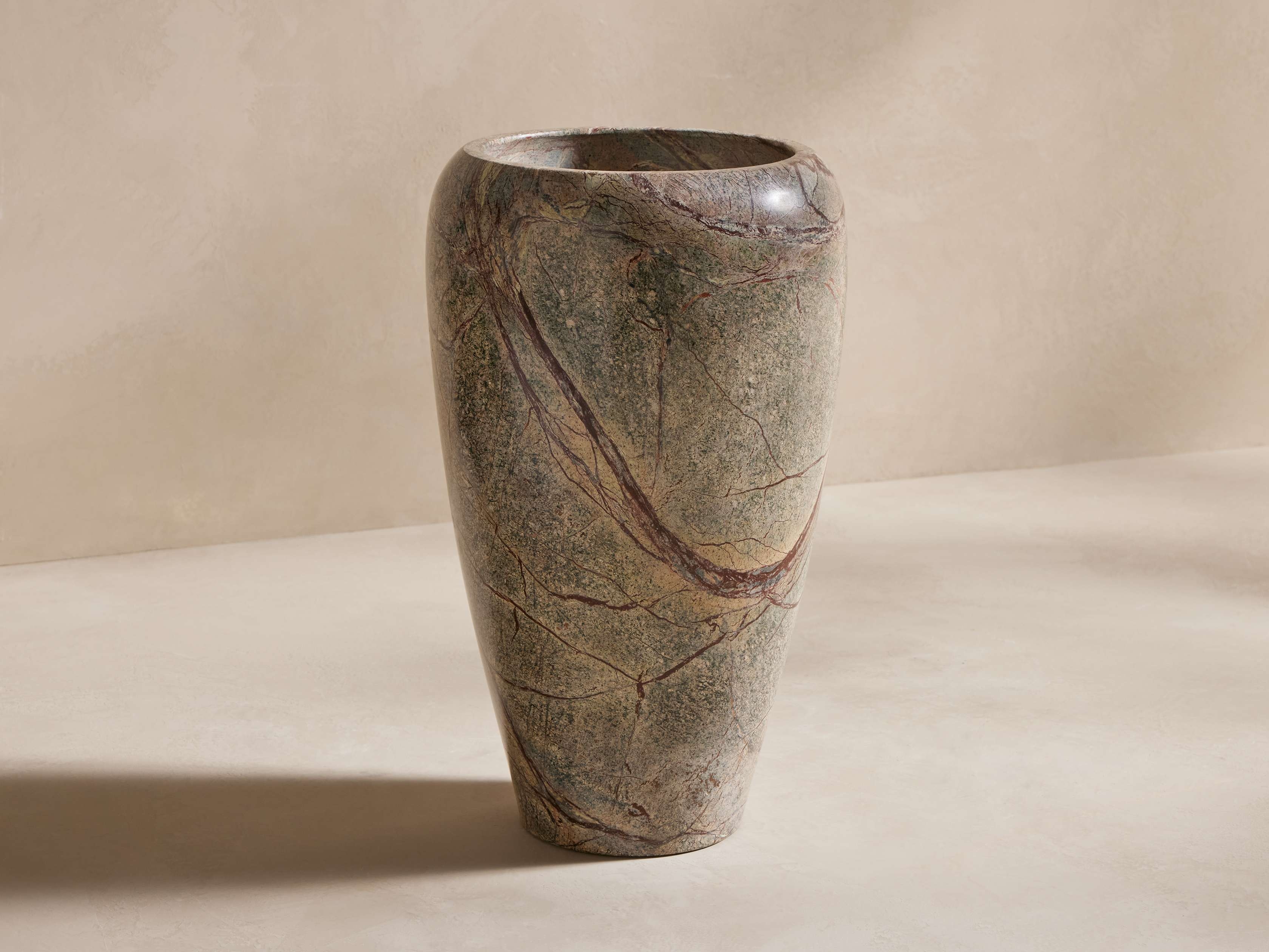 Omo Vase Marble in Green  Forest - Image 0