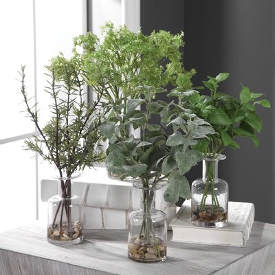 4 Piece Kitchen Herbs Plant in Decorative Vase Set - Image 0