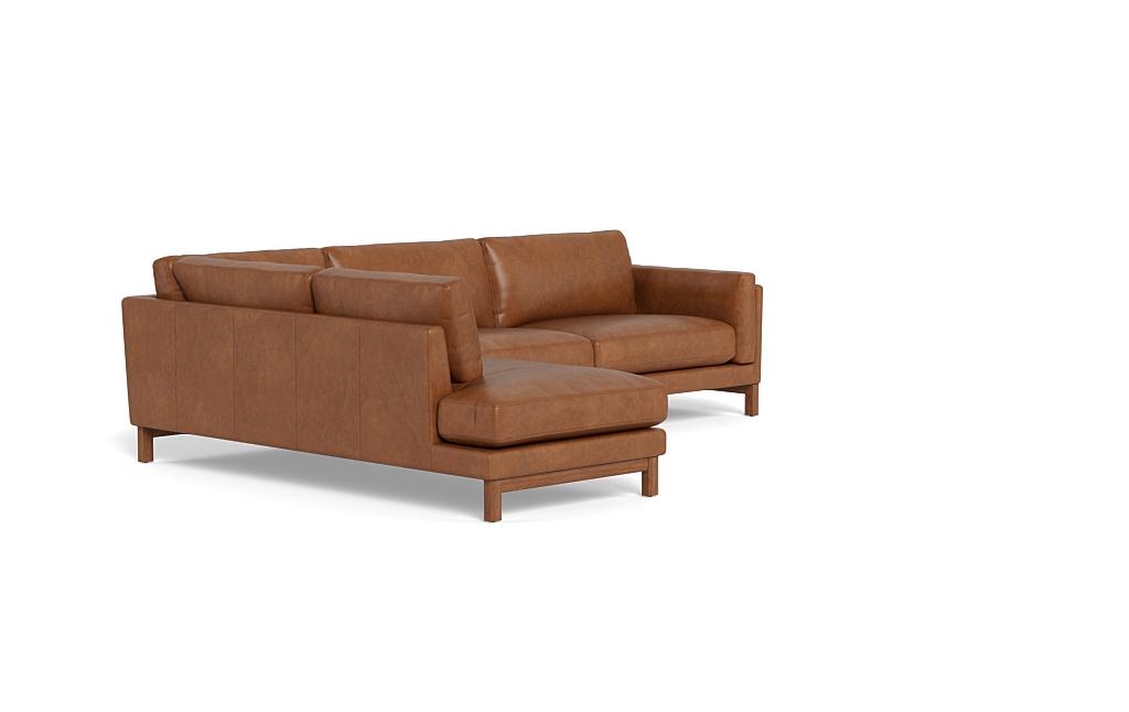 Gaby Leather 3-Seat Sectional with Left Bumper - Image 1