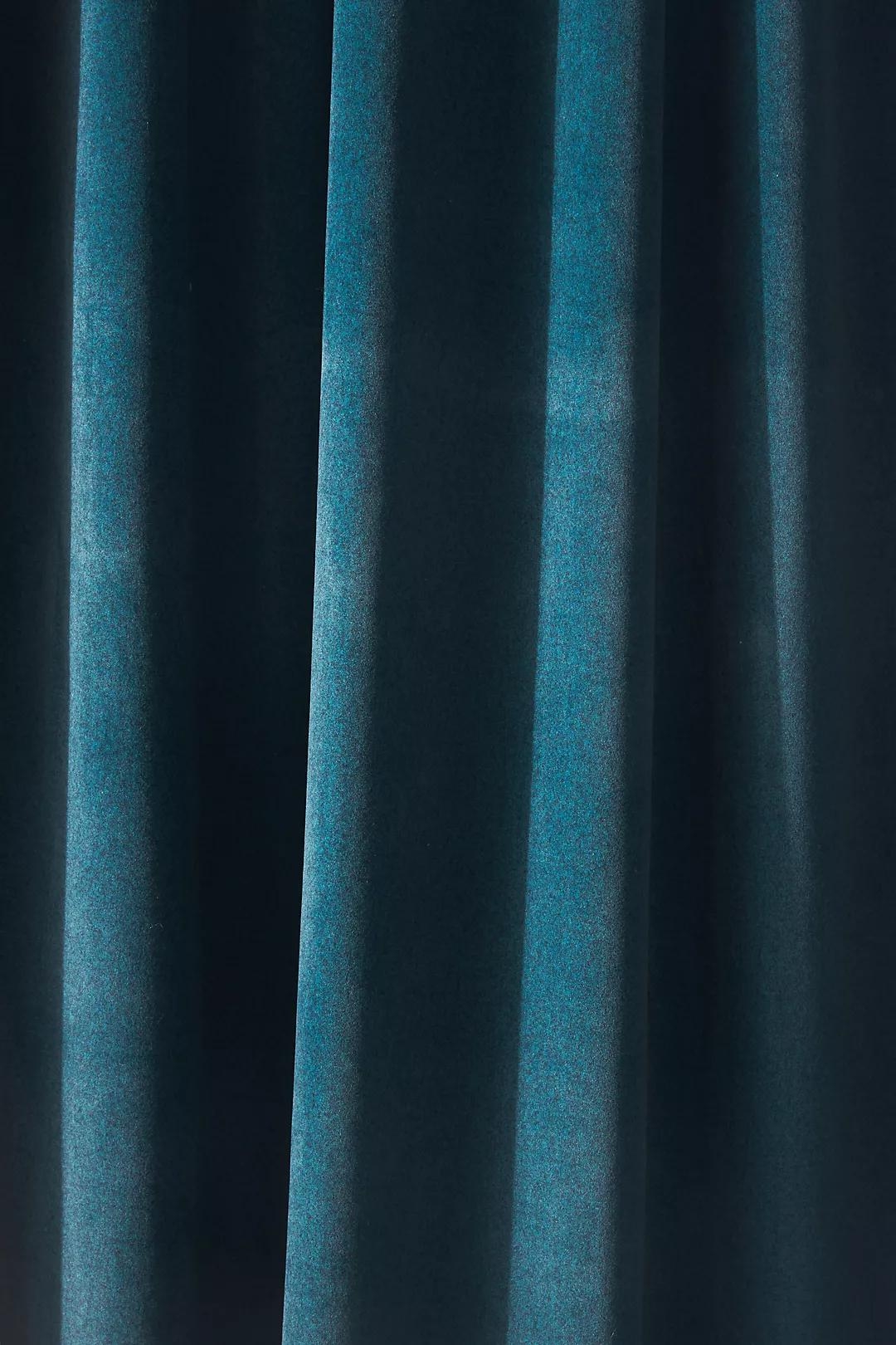 Addie Velvet Curtain, 50"x96", Blue - Image 2