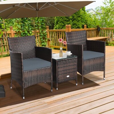 Andelarre Outdoor 3 Piece Rattan Seating Group with Cushions - Image 0