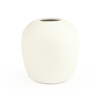 Dakshdeep Matte White 11.5" Ceramic Table Vase - Image 0