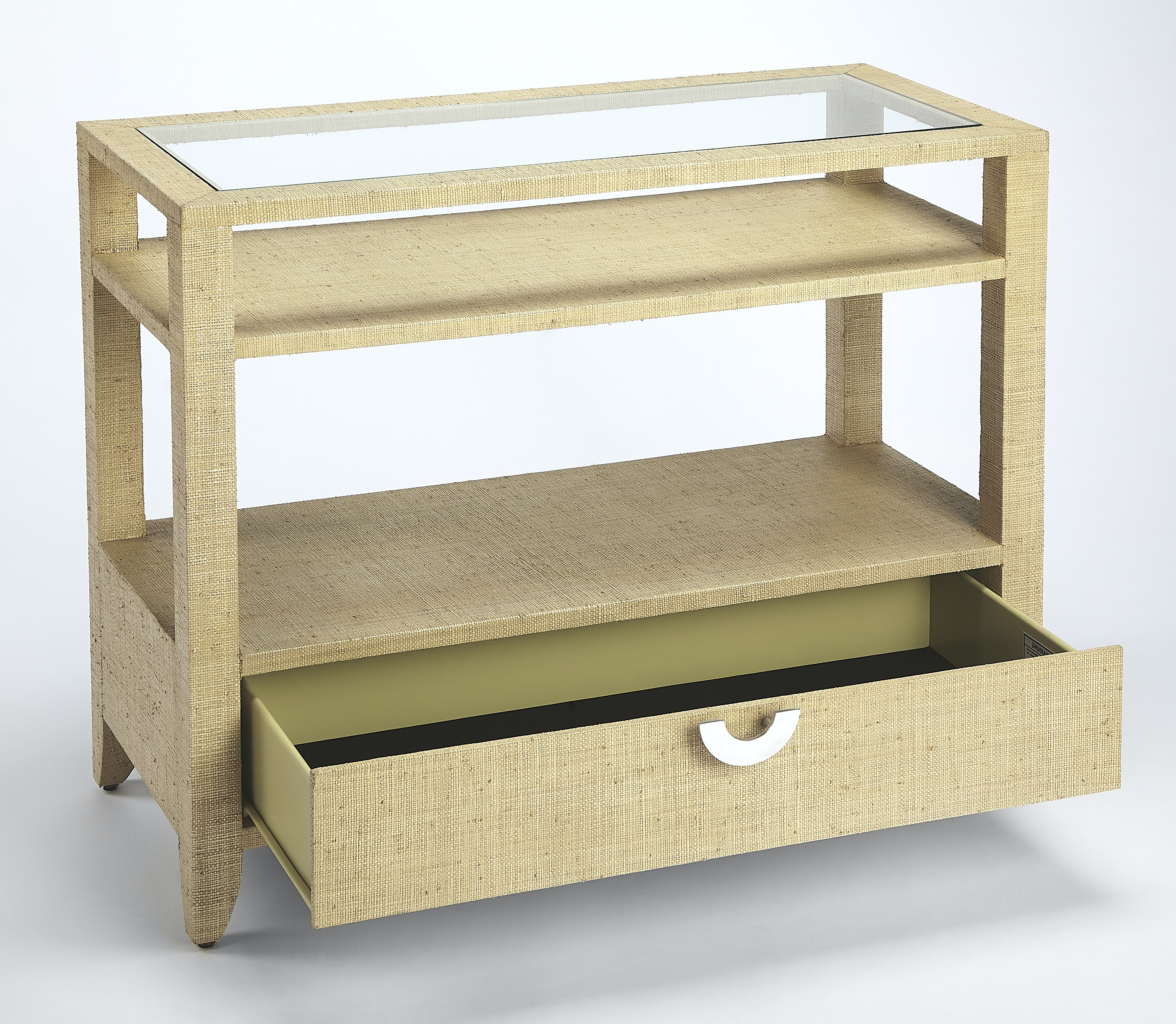 Amelle Cream Raffia Console Table - Image 3