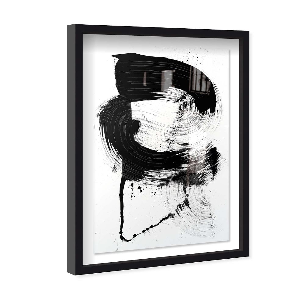 'Passing Strides' Abstract Wall Art, Black, 20" x 30" - Image 0