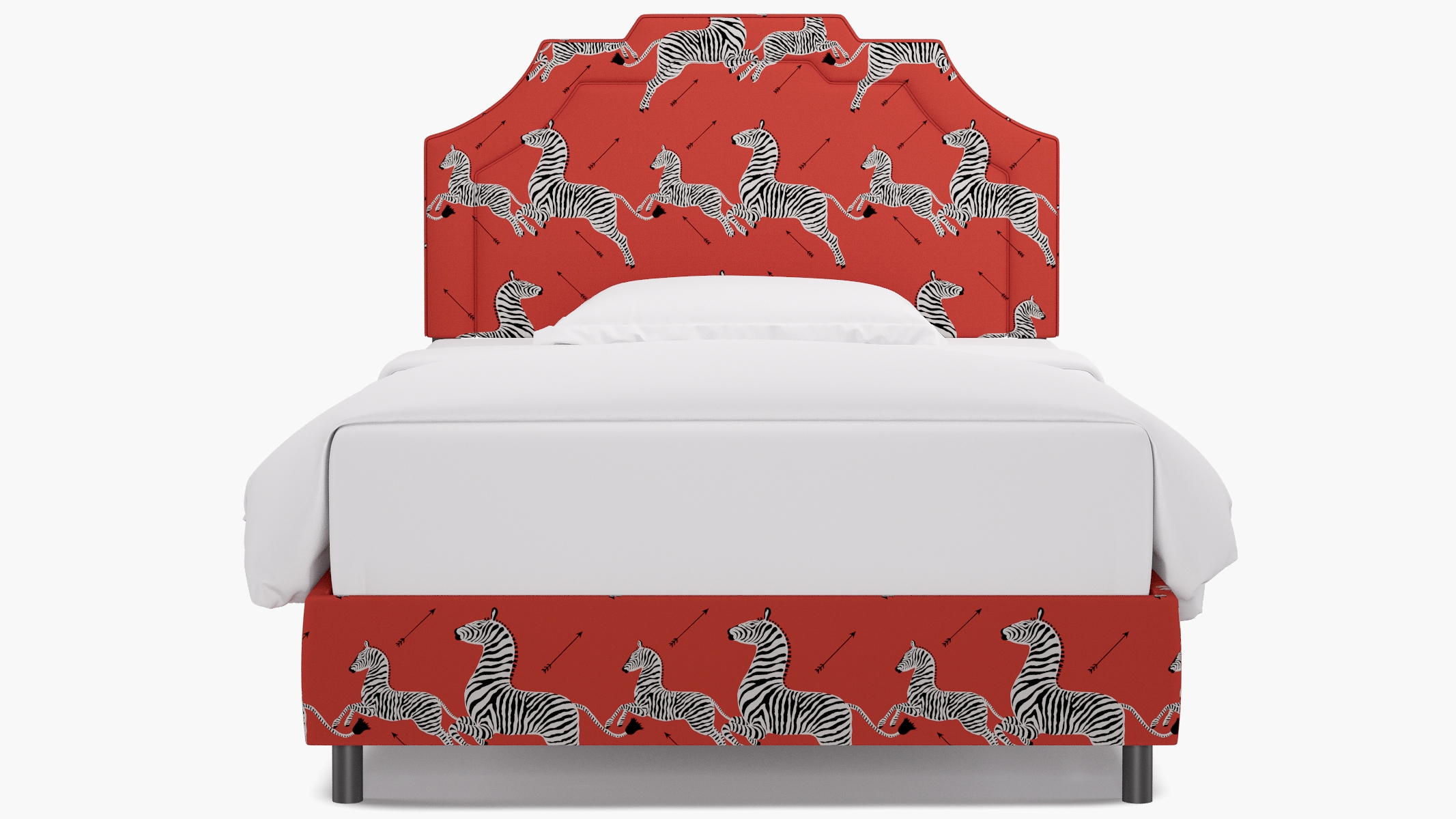 Art Deco Bed, Coral Zebra, Full - Image 0