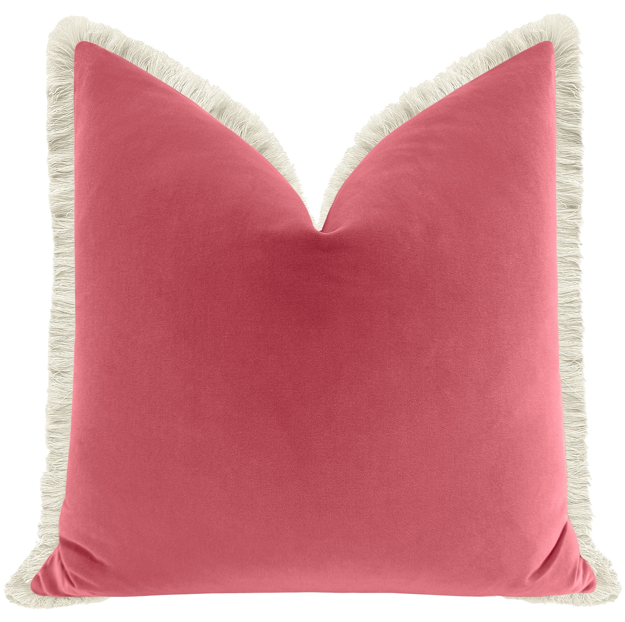 SIGNATURE VELVET // ROSÉ PINK + FRINGE - 15" X 22" / Bone Fringe - Image 2