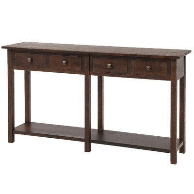 Red Barrel Studio®® Rustic Brushed Texture Entryway Table Console Table With Drawer And Bottom Shelf For Living Room - Image 0