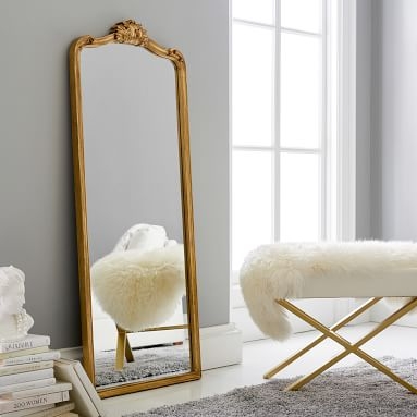 Ornate Filigree Mirror, Large, Brass - Image 0