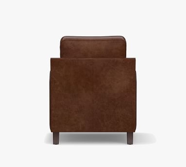 Tyler Leather Curved Armchair, Down Blend Wrapped Cushions, Statesville Molasses - Image 3